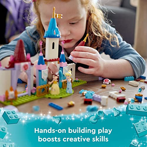 LEGO Disney Princess Creative Castles 43219​, Toy Castle Playset with Belle and Cinderella Mini-Dolls and Bricks Sorting Box, Travel Toys for Girls and Boys, Sensory Toy for Kids Ages 6+