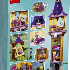 LEGO Disney Princess Rapunzel’s Tower 43187 Castle Building Toy Kit and Playset with 2 Mini-Dolls from Tangled Movie, Gift Idea for Kids, Girls and Boys