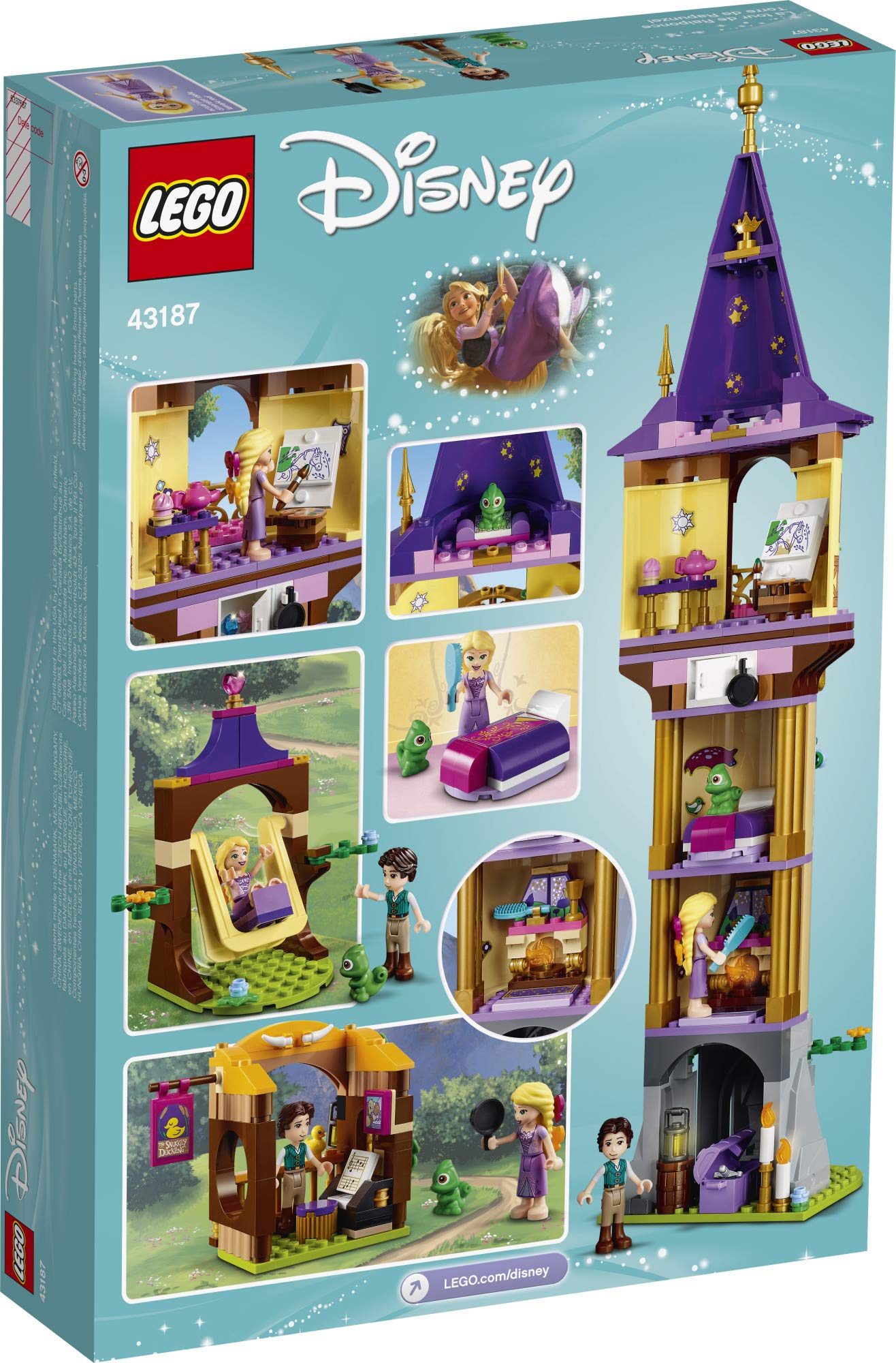 LEGO Disney Princess Rapunzel’s Tower 43187 Castle Building Toy Kit and Playset with 2 Mini-Dolls from Tangled Movie, Gift Idea for Kids, Girls and Boys