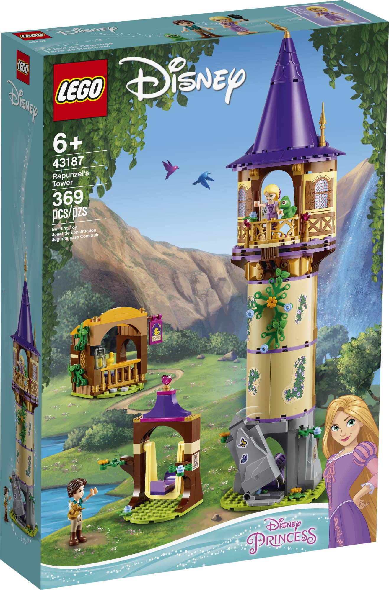 LEGO Disney Princess Rapunzel’s Tower 43187 Castle Building Toy Kit and Playset with 2 Mini-Dolls from Tangled Movie, Gift Idea for Kids, Girls and Boys