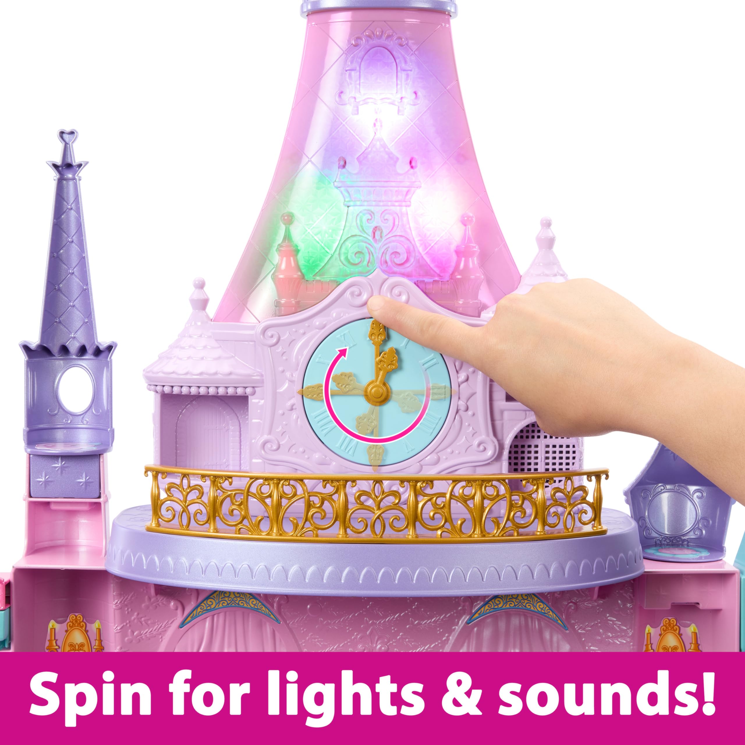 Mattel Disney Princess Toys, Ultimate Castle Doll House with Lights & Sounds, 3 Levels, 25+ Furniture Play Pieces & Accessories, 4 ft Tall