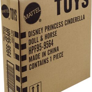 Mattel Disney Princess Toys, Cinderella Fashion Doll & Horse with Saddle, Brushable Mane & Tail & Styling Accessories, Inspired by the Movie