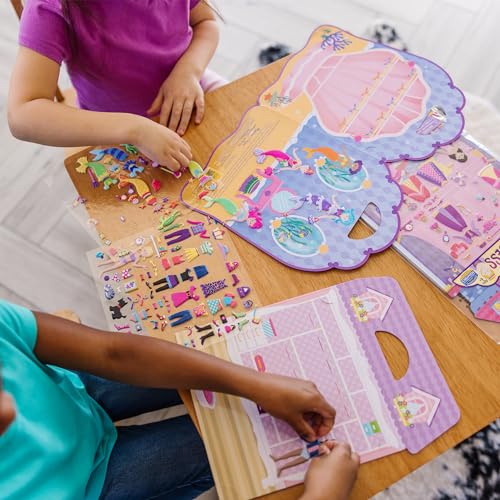 Melissa & Doug Puffy Sticker Activity Books Set: Dress-Up, Princess, Mermaid - 208 Reusable Stickers - FSC Certified