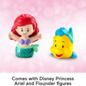 Fisher-Price Little People Toddler Toy Disney Princess Ariel's Light-Up Sea Carriage Musical Vehicle for Pretend Play Ages 18+ Months​