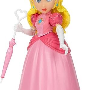 THE SUPER MARIO BROS. MOVIE - 5 Inch Action Figure Series 1 – Princess Peach Figure with Umbrella Accessory