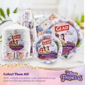 Glad for Kids Disney Princess 16oz Clear Plastic Cups | Disney Princess Plastic Cups, Kids Snack Cups | Kid-Friendly Plastic Cups for Everyday Use, 16oz Plastic Cups 36 Ct