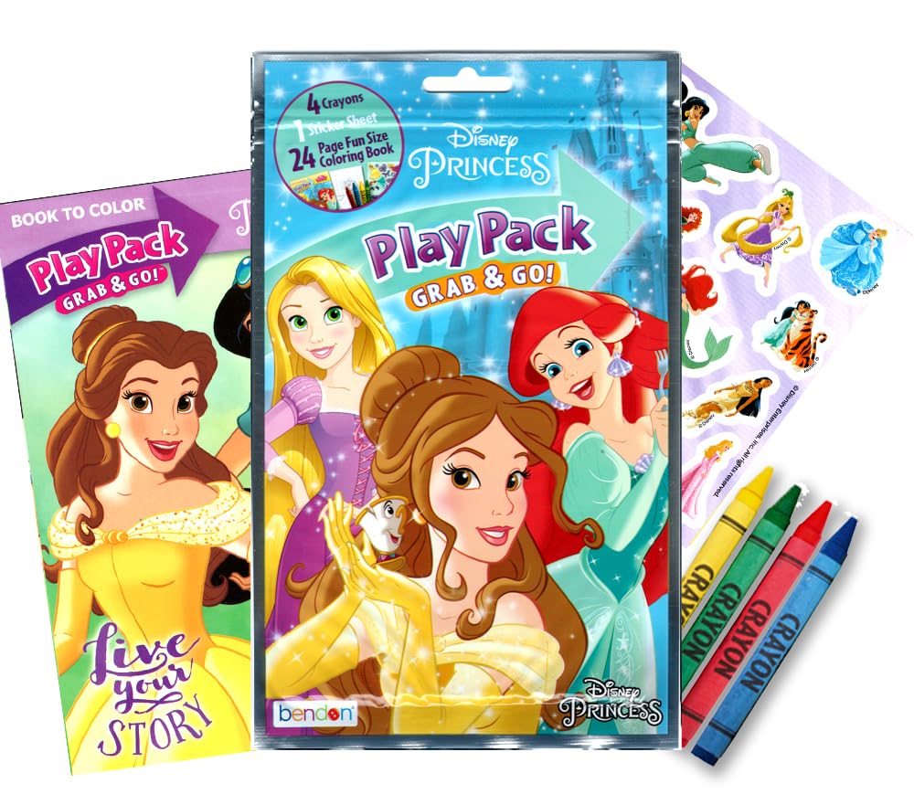 Disney Princess Coloring and Activity Book Bundle with Imagine Ink Coloring Book, Stickers and More