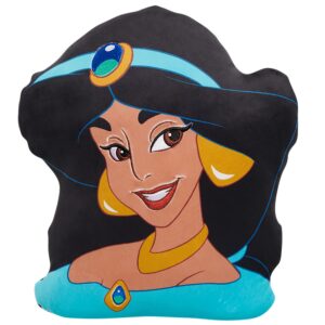 disney princess character heads 13.5-inch plush jasmine, aladdin, super soft plush, kids toys for ages 3 up by just play