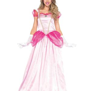 Leg Avenue 2 Piece Classic Pink Princess Full Length Ball Gown Costume Set with Gloves for Women, X-Large