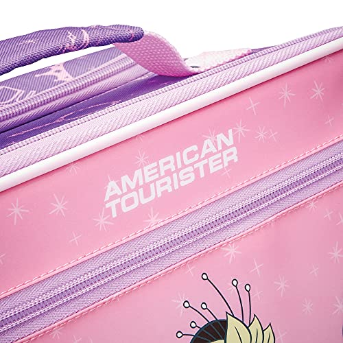 AMERICAN TOURISTER Kids' Disney Softside Upright Luggage, Telescoping Handles, Princess, Carry-On 18-Inch