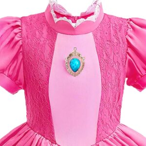 Minetom Princess Dresses for Girls Costume Light up Princess Dress up Clothes for Little Girls Birthday Cosplay Party Outfit 5-6 Years