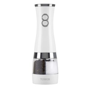 Tower Duo Electric Salt/Pepper Mill, White