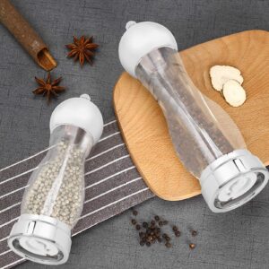 Pepper Grinder, Acrylic Pepper Grinder Mill 5 Inch Salt and Pepper Shaker Salt Grinder Pepper Mill Shakers Refillable(L)