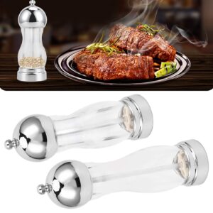 Pepper Grinder, Acrylic Pepper Grinder Mill 5 Inch Salt and Pepper Shaker Salt Grinder Pepper Mill Shakers Refillable(L)