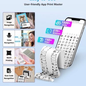 Phomemo Label Makers-M200 Label Printer Machine with 3 Paper,2023 Upgrade 3 Inch M110 Label Maker,WiFi Bluetooth Thermal Label Printer,Phone Support,for Android iOS,for Shipping,Labeling- White