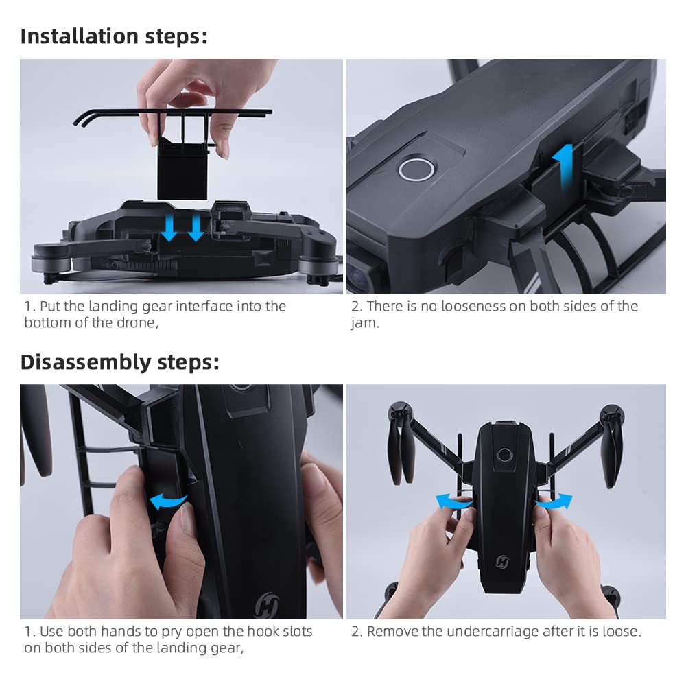 Landing Gear for Holy Stone HS720 / 720E,JOYSOG Quick Release Foldable Leg Extensions Protector Extended Landing Stand Compatible with Holy Stone HS720/720E