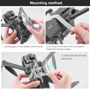 HeiyRC Landing Gear for Holy Stone HS720G, Folding Extensions Leg Stand Protector Drone Accessories - Easy to store, no need to disassemble