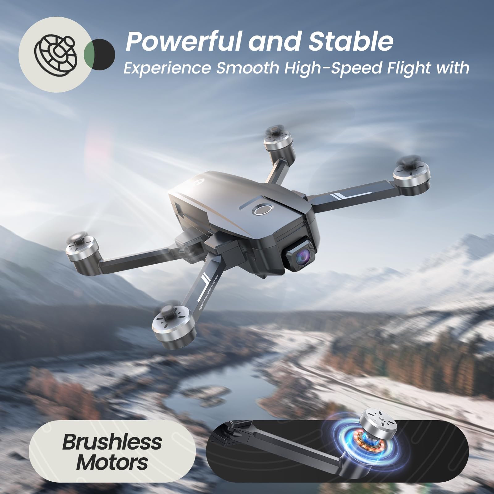 [74-Min Flight Time] Holy Stone HS720E 4K EIS Drone with 3 Batteries