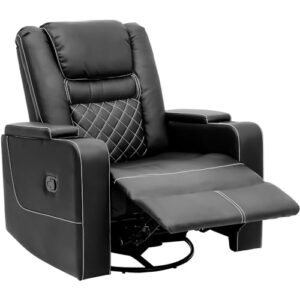 YITAHOME Recliner Chair Set of 2，Swivel Glider Rocker Recliner with Cup Holders, Home Theater Seating Soft with Hidden Arm Storage, Reclining Chairs for Movie Room