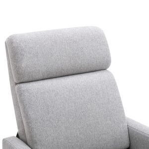 Polibi 2Pcs Adjustable Recliner Chair, Linen Fabric Home Theater Seating with Thick Seat Cushion/Adjustable Backrest/Retractable Footrest, Modern Living Room Recliners, Grey