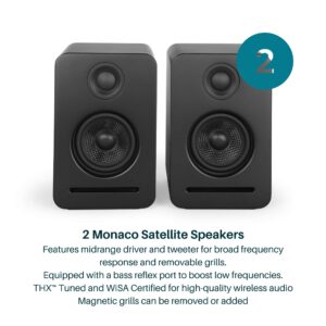 Platin Monaco 5.1.2 Home Theater System - Wireless Surround Sound System Upward Firing Speakers - THX Tuned & WiSA Certified