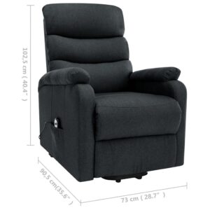 Power Lift Massage Recliner Chair with Footrest | Adjustable Recliner Sofa for Elderly Adult | Upholstered Reclining Sofa Seating with USB Port for Living Room Home Theater | Dark Gray Fabric