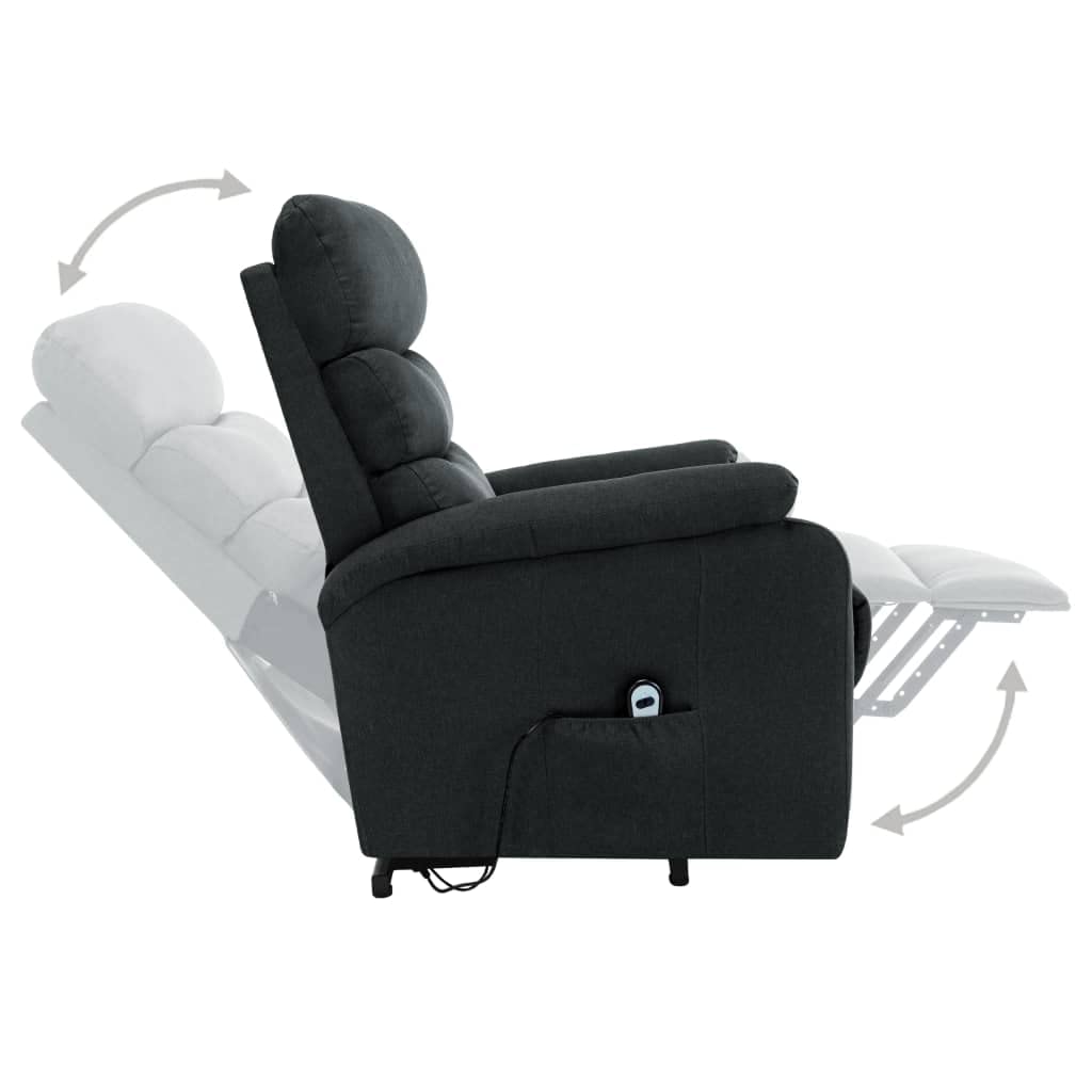 Power Lift Massage Recliner Chair with Footrest | Adjustable Recliner Sofa for Elderly Adult | Upholstered Reclining Sofa Seating with USB Port for Living Room Home Theater | Dark Gray Fabric