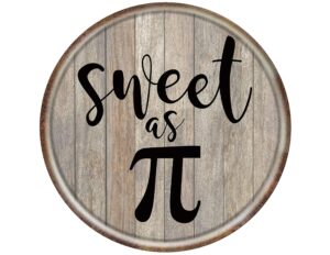 retro new metal tin sign round signs pi day - wreath 3.14 march 14th happy math sign greek symbol science geek sweet as pie wall decor tin signs metal art poster man cave bar 12 inch diameter