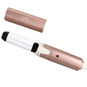 vav 2 in 1 mini hair iron ceramic hair curler and straightener, curling iron & flat iron 374f temperature dual voltage small travel size for short hair