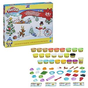 Play-Doh Advent Calendar Toy for Kids 3 Years and Up with Over 24 Surprise Accessories, Playmats, and 24 Cans, Assorted Colors, Non-Toxic