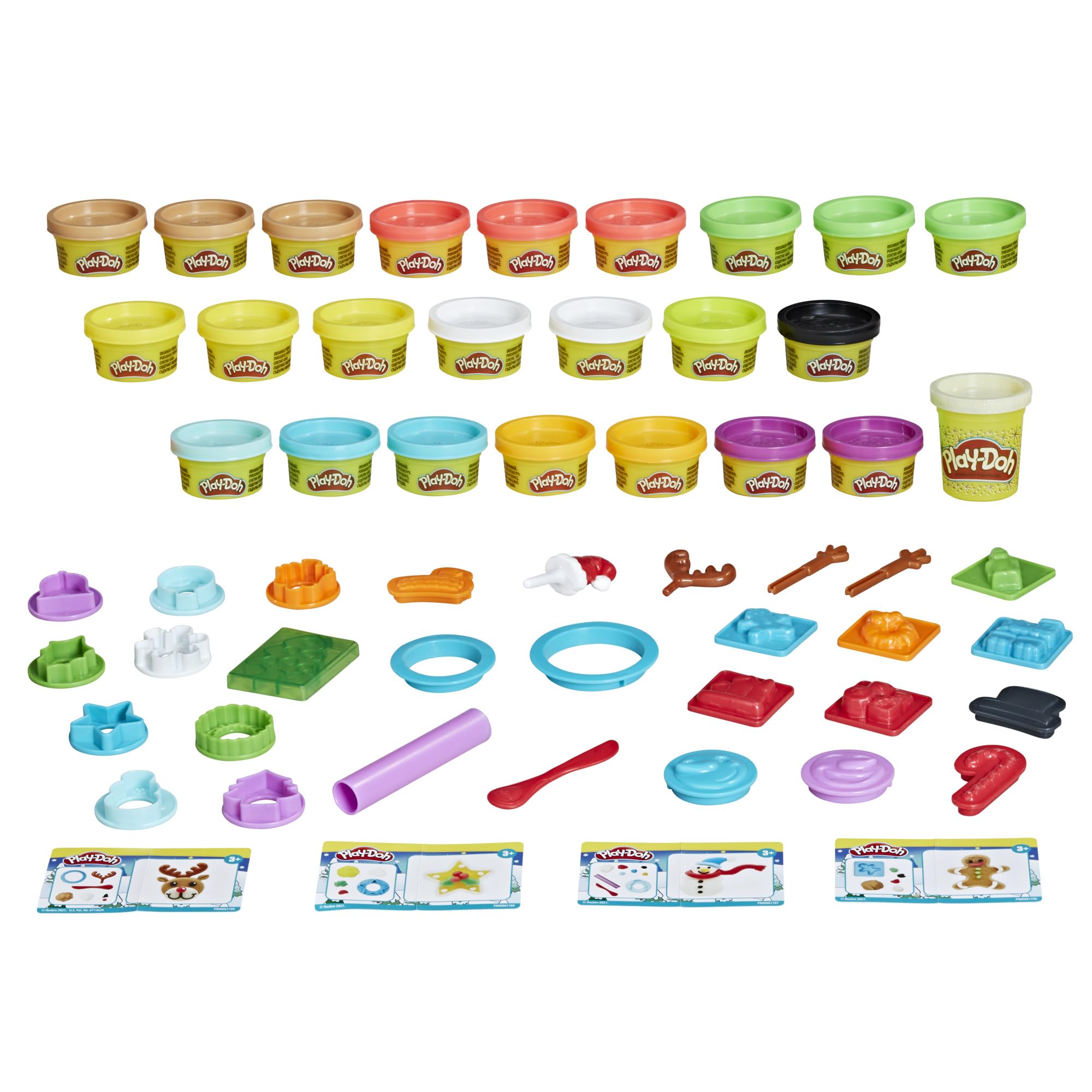 Play-Doh Advent Calendar Toy for Kids 3 Years and Up with Over 24 Surprise Accessories, Playmats, and 24 Cans, Assorted Colors, Non-Toxic