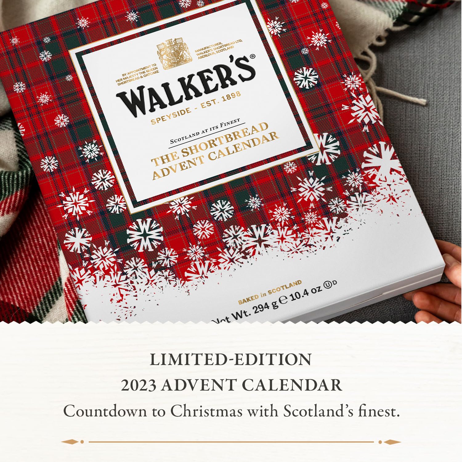 Walker’s 2023 Advent Calendar with Shortbread Cookies from Scotland - 28 Count (10.4 oz) - Limited Edition Cookie Box with Christmas Cookies in Various Shapes and Flavors