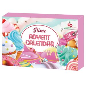 Advent Calendar 2023 - Christmas Countdown Calendars 24 Days of Surprises with DIY Fluffy Slime Kit Funny Gifts Toy for Toddler Kids Teens Girls 4 5 6 7 8 9 10 11 12 Year Old Pink