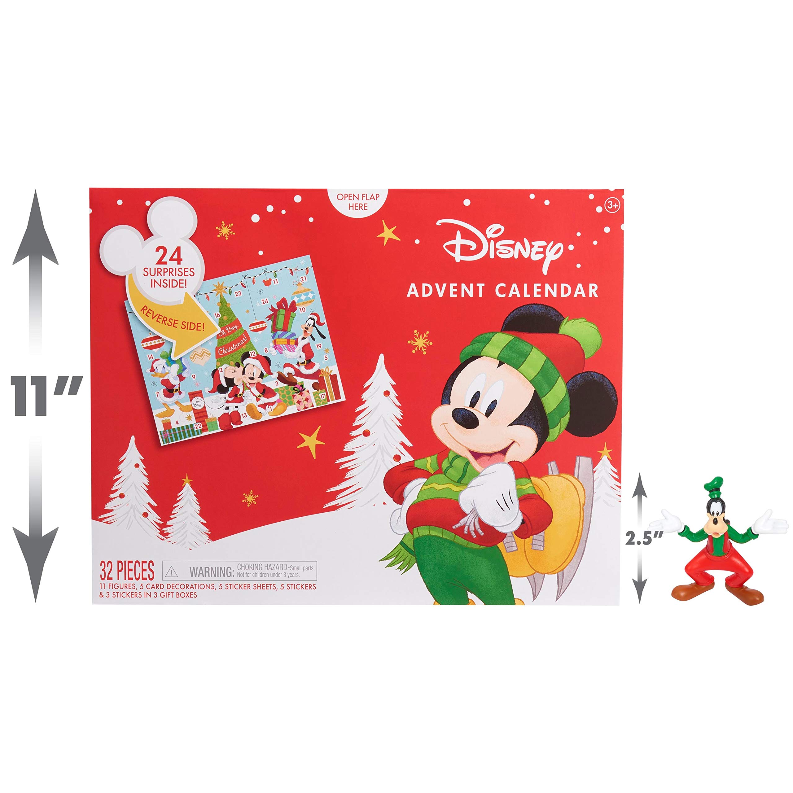 Disney Classic Advent Calendar 2023, 32 pieces, figures, decorations, and stickers, Officially Licensed Kids Toys for Ages 3 Up by Just Play