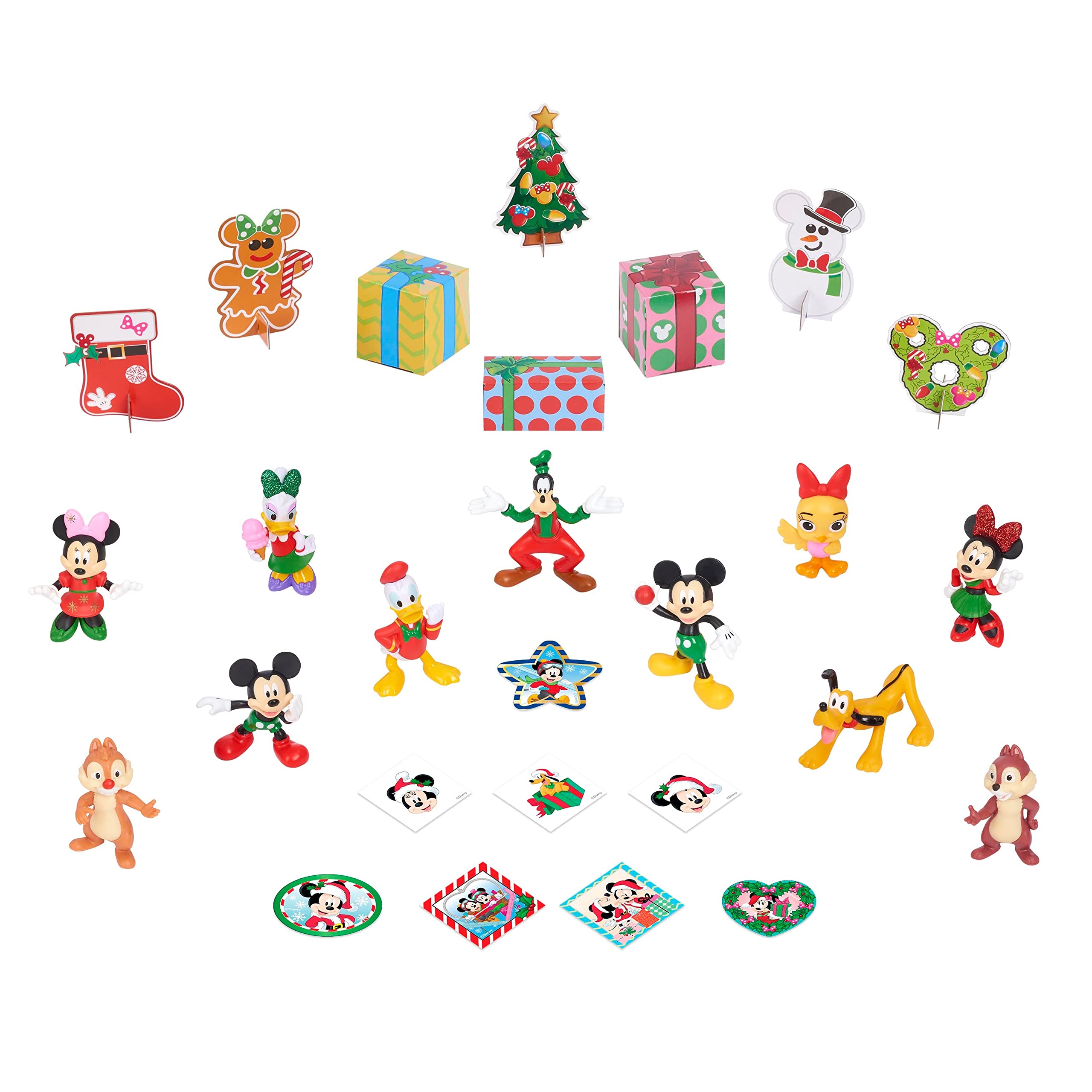 Disney Classic Advent Calendar 2023, 32 pieces, figures, decorations, and stickers, Officially Licensed Kids Toys for Ages 3 Up by Just Play