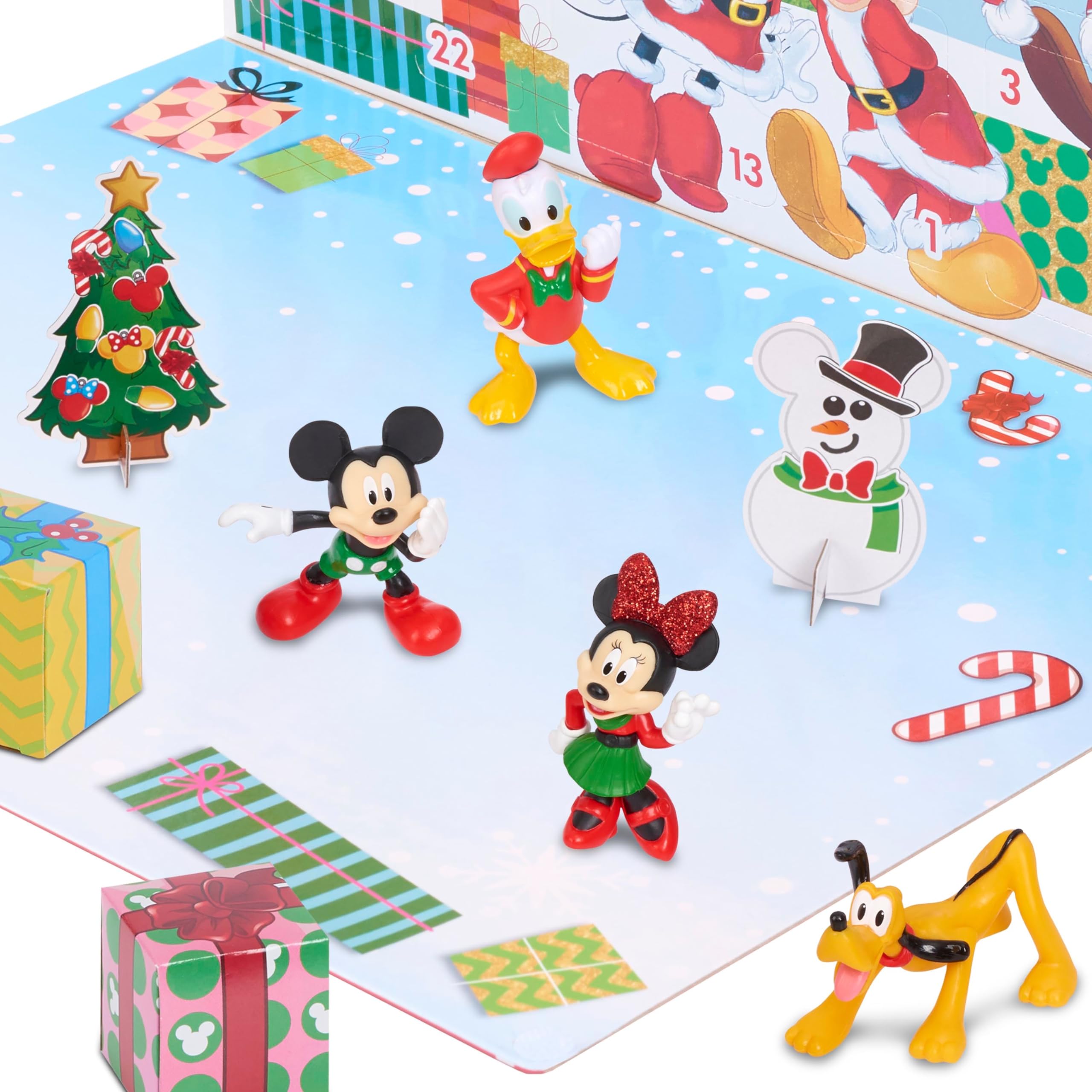 Disney Classic Advent Calendar 2023, 32 pieces, figures, decorations, and stickers, Officially Licensed Kids Toys for Ages 3 Up by Just Play