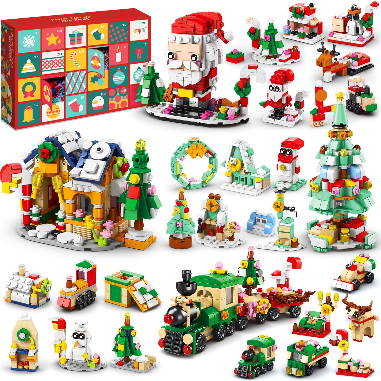 Advent calendar 2023 - kids christmas gifts,Christmas countdown calendar,24 days of Christmas Advent calendar, Christmas building blocks,Christmas gifts for kids girls boys adult