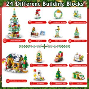 Advent calendar 2023 - kids christmas gifts,Christmas countdown calendar,24 days of Christmas Advent calendar, Christmas building blocks,Christmas gifts for kids girls boys adult