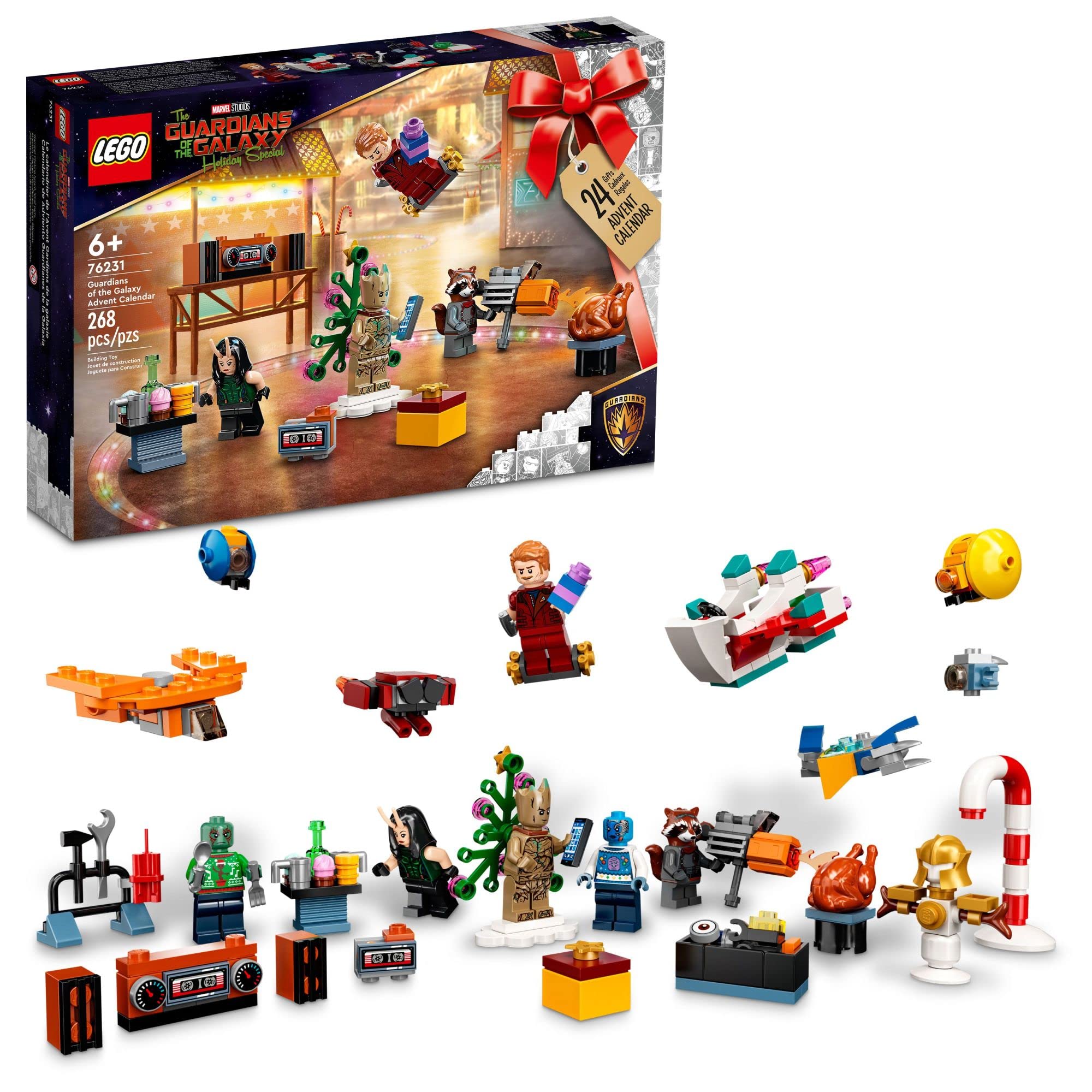 LEGO Marvel Studios’ Guardians of The Galaxy 2022 Advent Calendar 76231 Building Toy Set and Minifigures for Kids, Boys and Girls, Ages 6+ (268 Pieces)