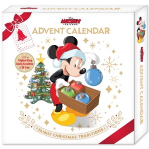 disney mickey & friends advent calendar box set - with storybook, daily family activities, and 3d christmas tree