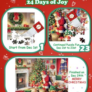 Advent Calendar 2023, Christmas Scene Jigsaw Puzzles 24 Days Countdown Calendars for Kids, Boys, Girls, Teens, Over 1000 Pieces Puzzle Advent Calendar 2023 Adult, Parents, Xmas Gift for 5-7, 8-12 (M7)