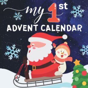 my first advent calendar for kids: high contrast baby book for newborns 0-12 months, simple christmas black&white images to develop babies eyesight for boys, girls