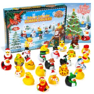 lihao christmas advent calendar rubber ducks 2023, 24 days countdown advent calendar for boys, girls, christmas party gifts