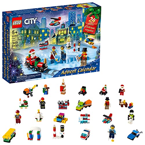 LEGO City Advent Calendar 60303 Building Kit; includes City Play Mat; Best Christmas Toys for Kids; New 2021 (349 Pieces)