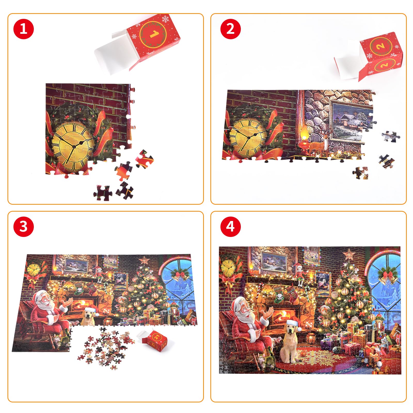 Advent Calendar 2023 Jigsaw Puzzles for Adult Kids, 24 Days Christmas Countdown Calendar, 1008 Pieces Jigsaw Puzzle Family Christmas Game, Christmas Gift Idea for Kids Teens Adult