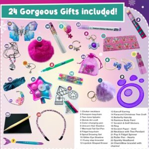 PURPLE LADYBUG Girls Advent Calendar 2023 with 24 Unique Gifts - Crafts, Makeup, Jewelry, Accessories, & More - Cool Kids Advent Calendar 2023, Fun 24 Days of Christmas Countdown for Girl Age 6+