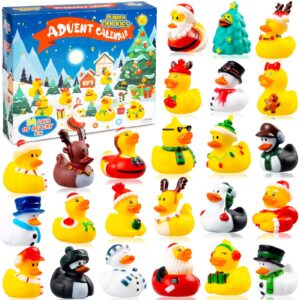 2023 advent calendar christmas ducks - 24pcs rubber duck advent calendar 25 days of christmas countdown duck toys for christmas party favors kids toddlers adults