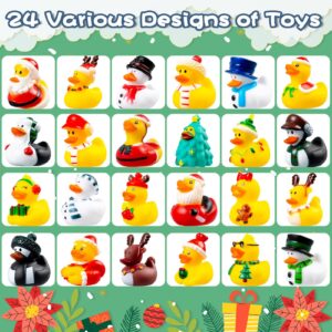 2023 Advent Calendar Christmas Ducks - 24pcs Rubber Duck Advent Calendar 25 Days of Christmas Countdown Duck Toys for Christmas Party Favors Kids Toddlers Adults