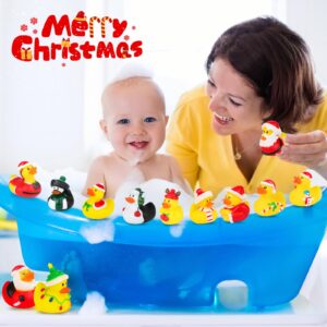 Advent Calendar 2023 Christmas Ducks - 24 Days Christmas Countdown with 24 Santa Xmas Rubber Ducks Bath Toys, Christmas Gifts Party Favors for Boys, Girls, Toddlers and Kids