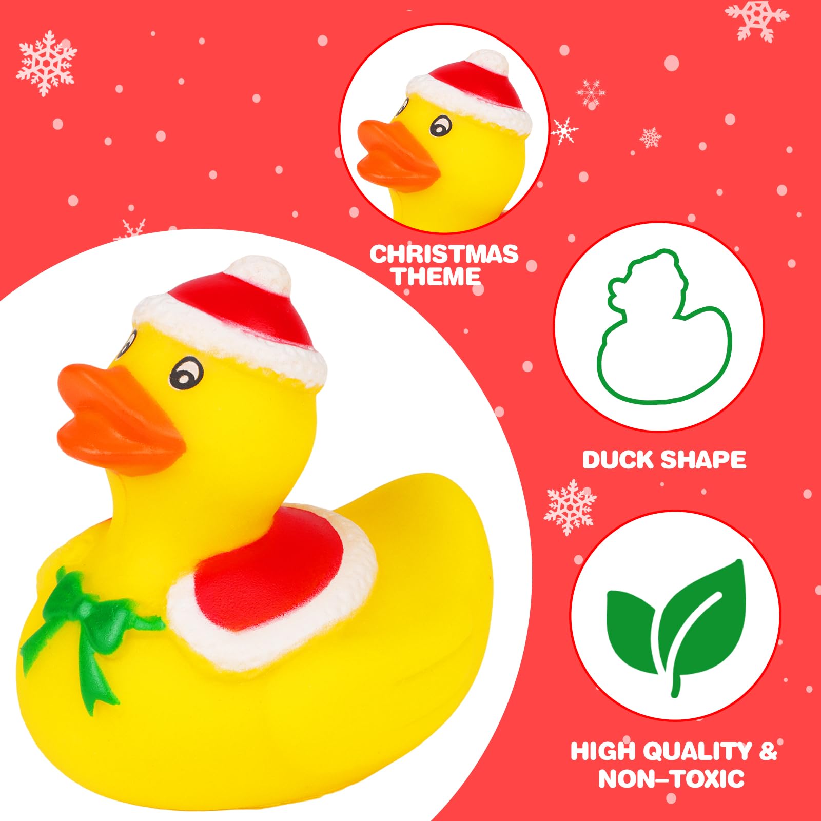 Advent Calendar 2023 Christmas Ducks - 24 Days Christmas Countdown with 24 Santa Xmas Rubber Ducks Bath Toys, Christmas Gifts Party Favors for Boys, Girls, Toddlers and Kids